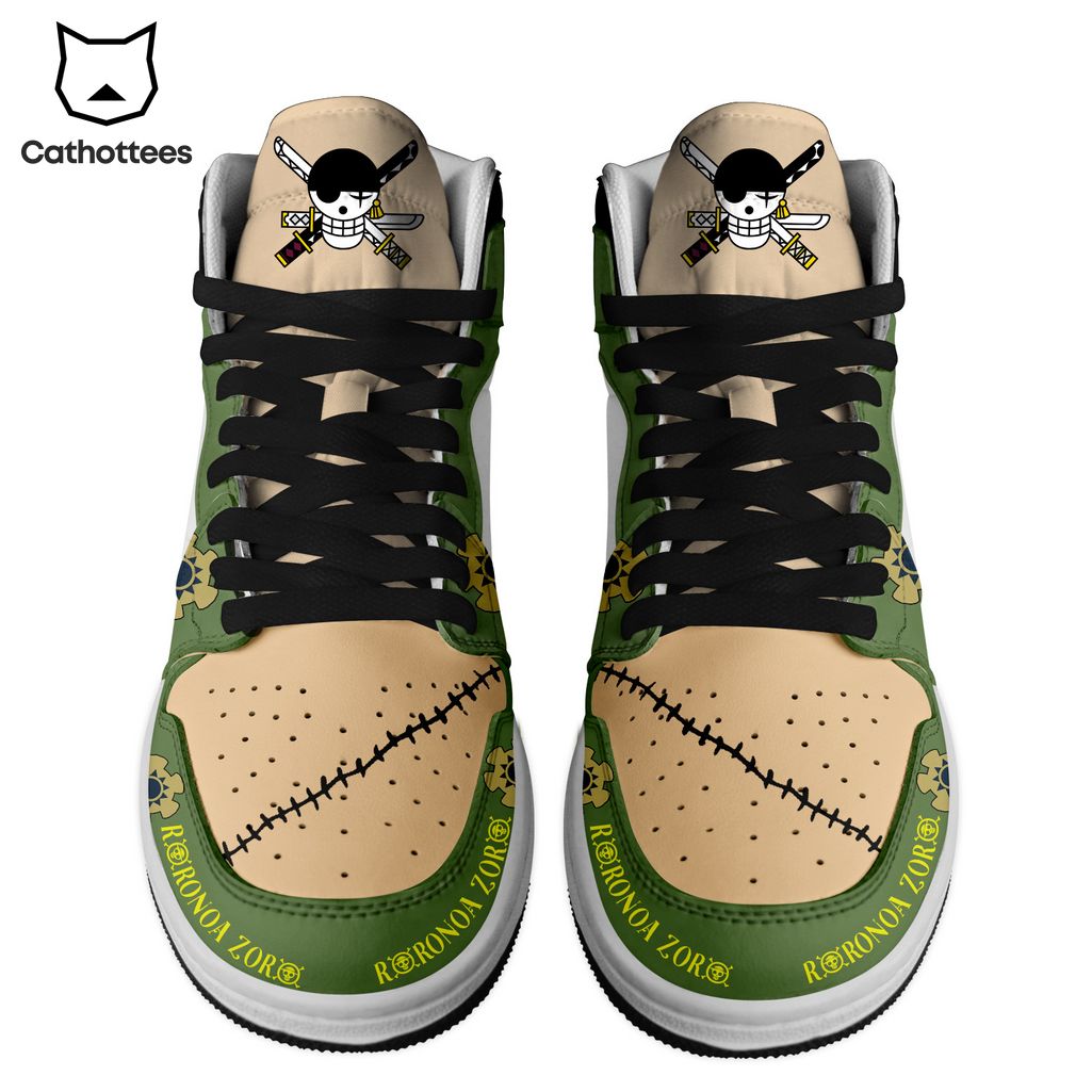 Onepiece Roronoa Zoro Nike Green Design Air Jordan 1 High Top