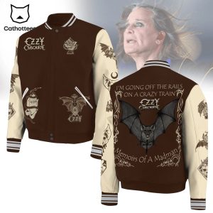Ozzy Osbourne Im Going Off The Rails On A Crazy Train Memoirs Of A Madman Baseball Jacket