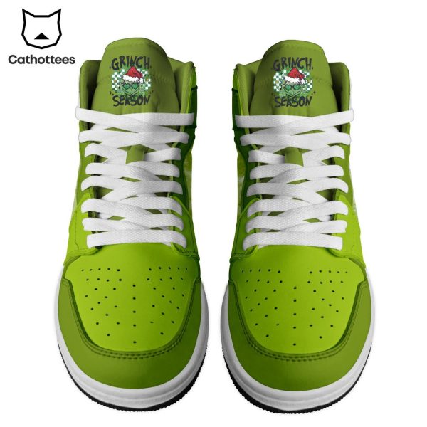 Personalized Grinch Mascot Green Design Air Jordan 1 High Top