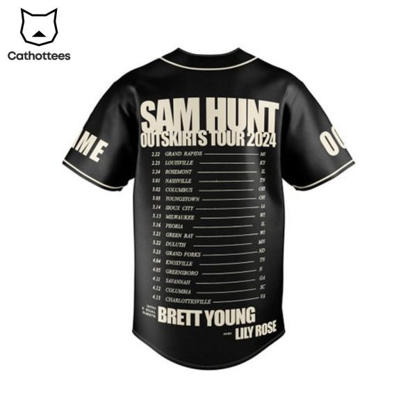 Sam Hunt Out Skirts Tour 2024 Brett Young And Lily Rose Baseball Jersey