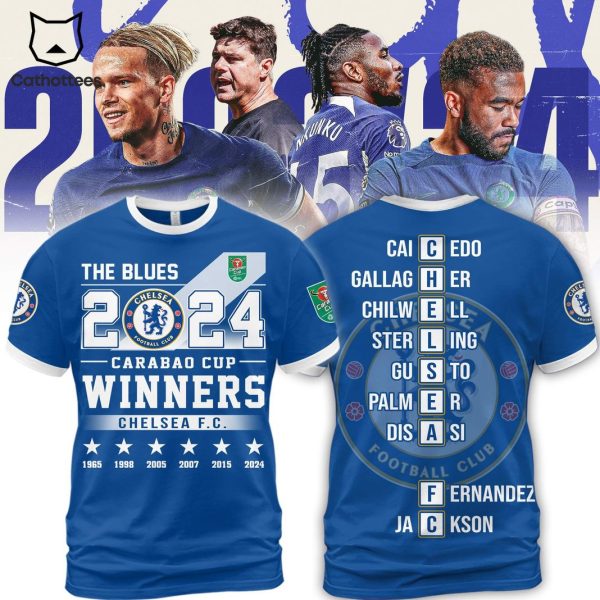 The Blues 2024 Carabao Cup Winners Chelsea FC 3D T-Shirt