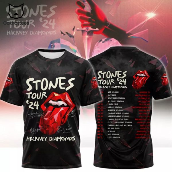 The Rolling Stones Tour 2024 Hackney Diamonds 3D T-Shirt