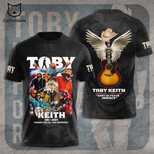 Toby Keith 1961-2024 Thanks For All The Memories Rest In Peace Cowboy Signature 3D T-Shirt