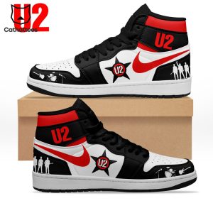 U2 Nike Logo Black White Design Air Jordan 1 High Top
