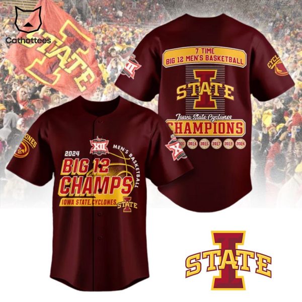 2024 Big 12 Champs Men Basketball Iowa State Cyclones Baseball Jersey