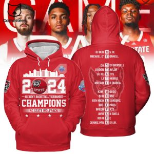 2024ACC Men Basketball Tournament Champions NC State Wolfpack Hoodie