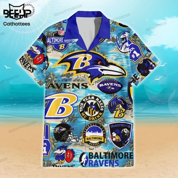 Baltimore Ravens This Team Makes Me Drink Hawaiian Shirt