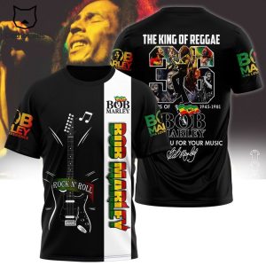 Bob Marley The King Of Reggae 36 Years Of 1945-1981 Signature Thank You For The Memories 3D T-Shirt