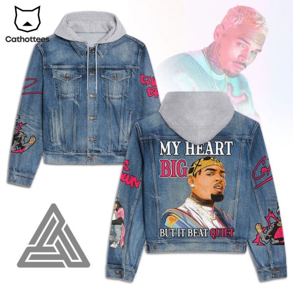 Chris Brown My Heart Big But It Beat Quiet Hooded Denim Jacket