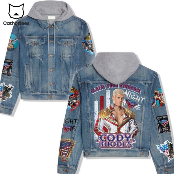 Claim Your Kingdoom Cody Rhodes Hooded Denim Jacket