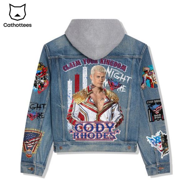 Claim Your Kingdoom Cody Rhodes Hooded Denim Jacket