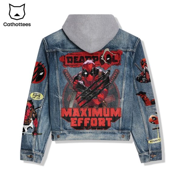 Deadpool Maximum Effort Hooded Denim Jacket