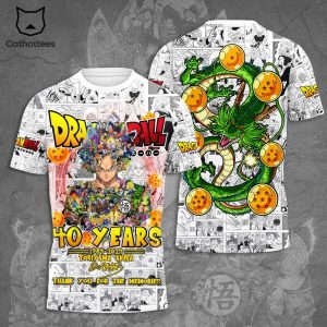 Dragonball 40 Years 1984-2024 Toriyama Akira Signature Thank You For The Memories 3D T-Shirt