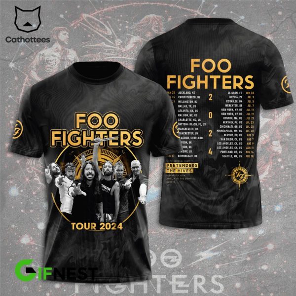 Foo Fighters Tour 2024 Design 3D T-Shirt