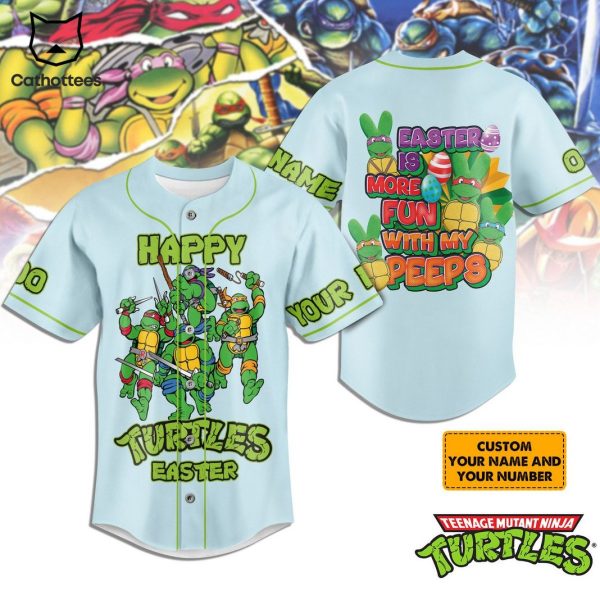 Happy Teenage Mutant Ninja Turtles Easter Is More Fun With My Peeps Baeball Jersey