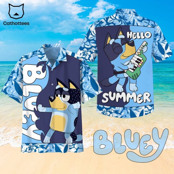 Hello Summer Bluey Hawaiian Shirt