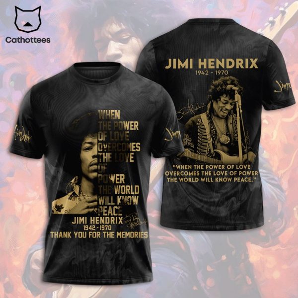 Jimi Hendrix 1942-1970 Signature Thank You For The Memories 3D T-Shirt