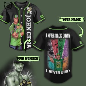 John Cena I Never Back Down I Never Quit Baseball Jersey