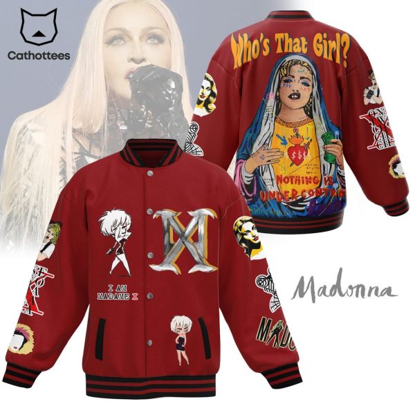 Madonna I Am Madame X Who That Girl Nothing Is Under Control Baseball Jacket