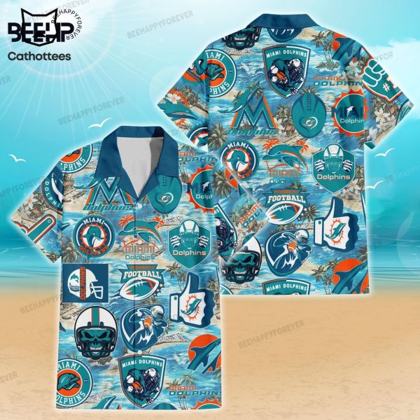 Miami Dolphins Logo Hawaiian Shirt