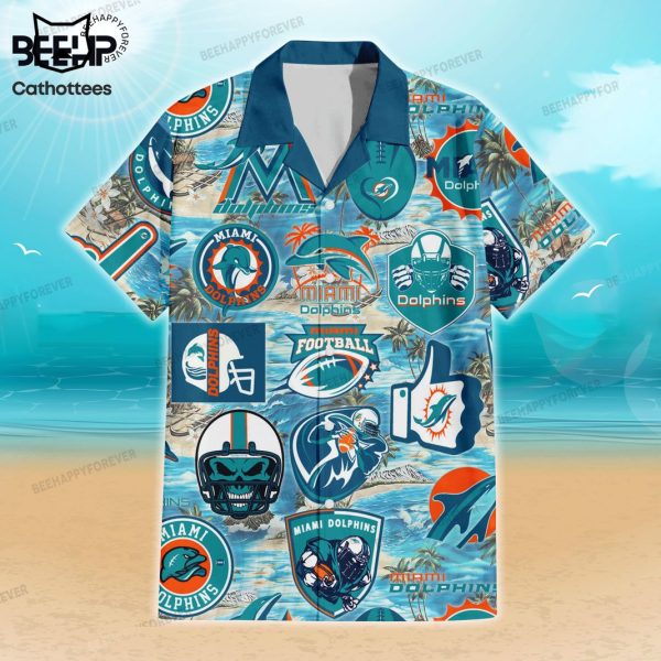 Miami Dolphins Logo Hawaiian Shirt