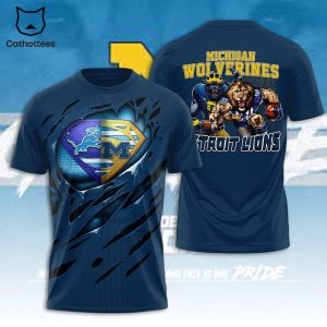 Michigan Wolverines & Detroit Lions 3D T-Shirt