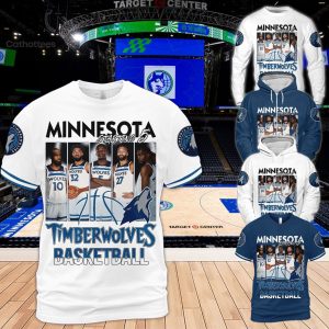 Minnesota Timberwolves Basketball Starting 5 T-Shirt 3D