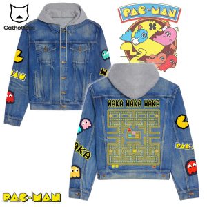 Pac Man Waka Waka Waka Hooded Denim Jacket