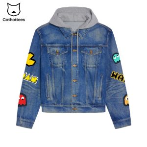 Pac Man Waka Waka Waka Hooded Denim Jacket
