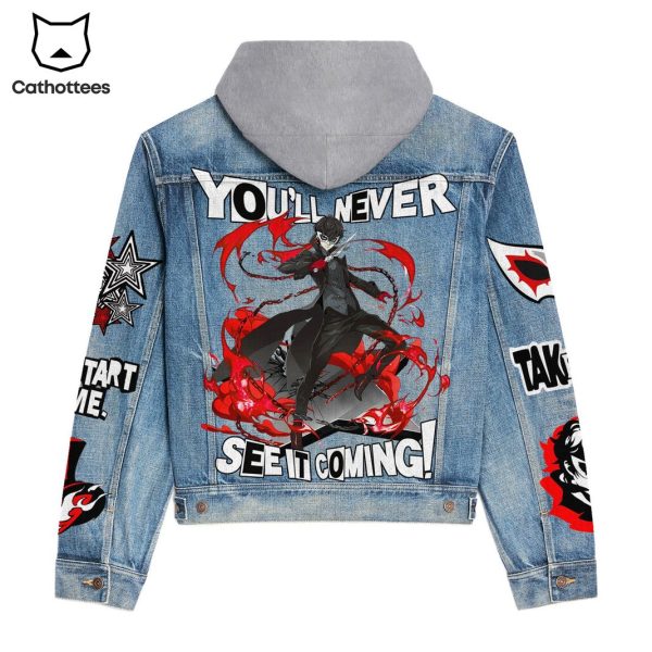 Persona 5 You Will Never See It Coming Hooded Denim Jacket