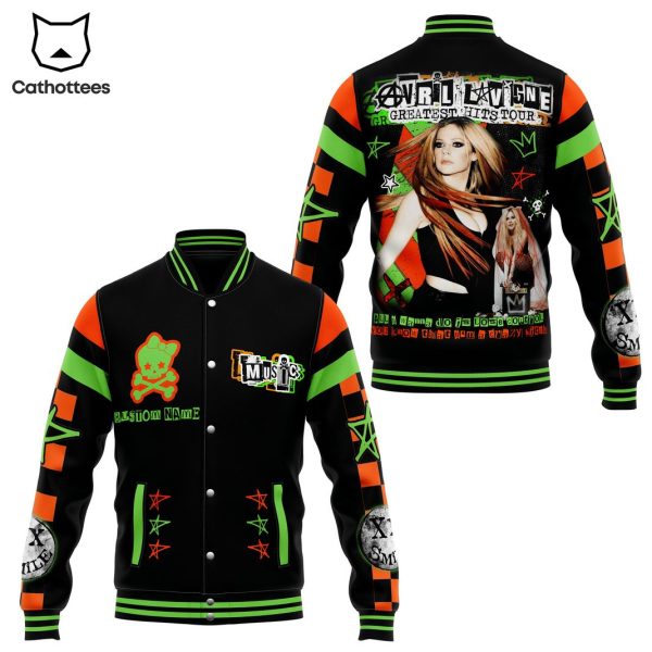 Personalized Avril Lavigne Smile Lyrics Baseball Jacket