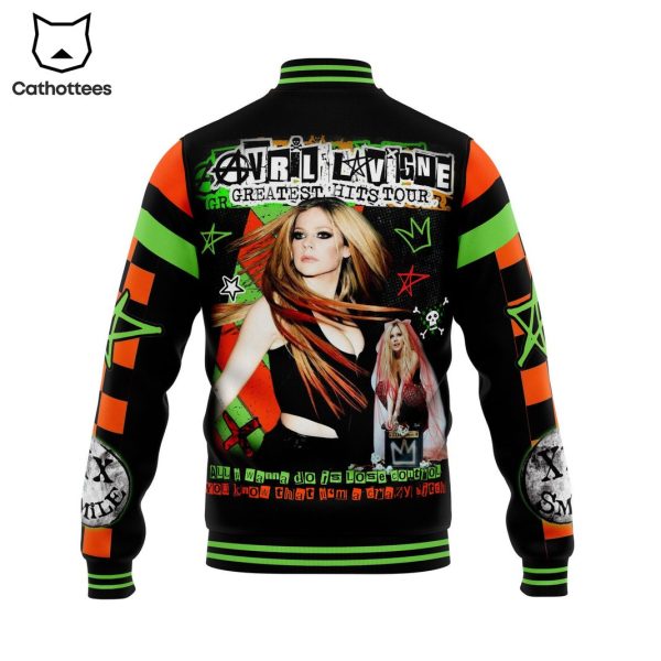 Personalized Avril Lavigne Smile Lyrics Baseball Jacket