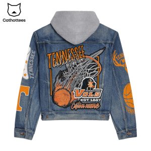 Personalized Tennessee Volunteers Basketball Hooded Denim Jacket
