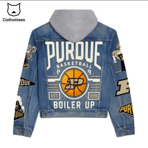 Purdue Boilermakers Basketball Boiler Up Hooded Denim Jacket