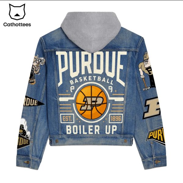 Purdue Boilermakers Basketball Boiler Up Hooded Denim Jacket