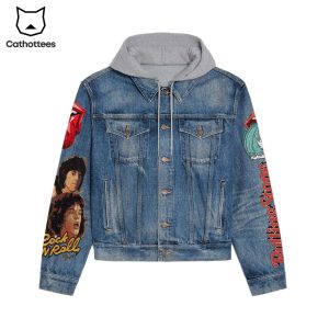 Rolling Stone Paint It Black Satisfaction Hooded Denim Jacket