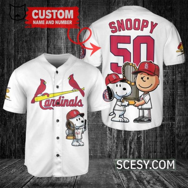 Snoopy Arizonal Cardinals Custom Baeball Jersey