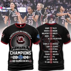South Carolina Gamecocks SEC Women Basketball Champions 2024 Go Gamecocks 3D T-Shirt