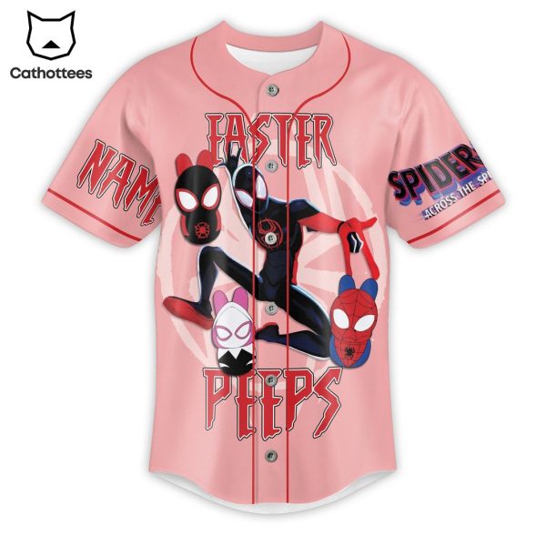 Spider-Man Faster Peeps Easter Is More Fun With My Peeps Pink Baseball Jersey