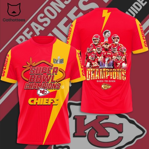 Super Bowl Champions Kansas City Chiefs Back To Back 3D T-Shirt