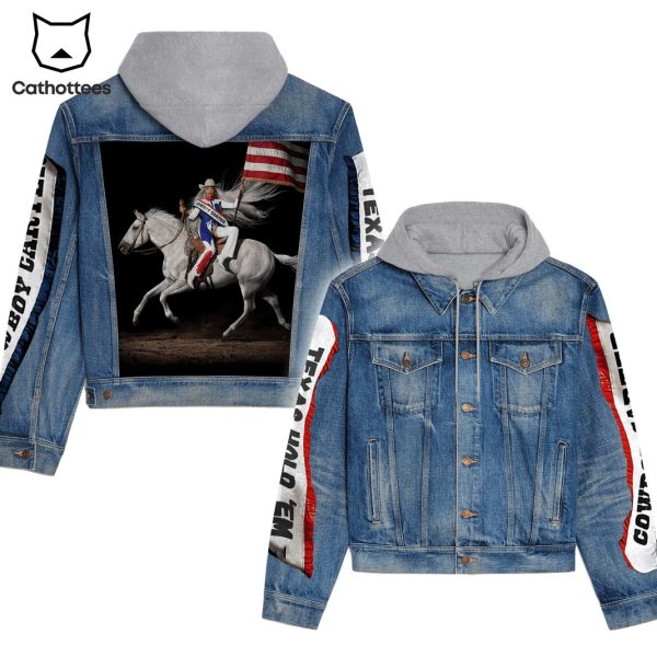 Texas Hold Em Cowboy Carter Hooded Denim Jacket