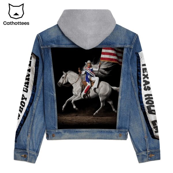 Texas Hold Em Cowboy Carter Hooded Denim Jacket