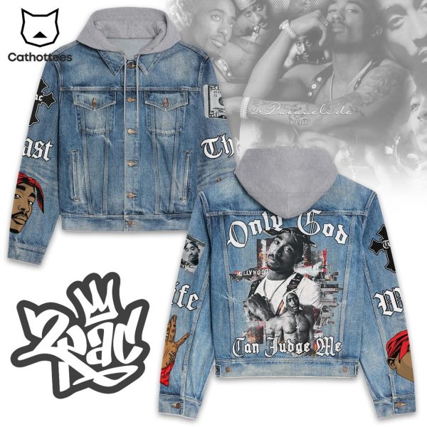 Tupac Shakur Only God Can Judge Me Hooded Denim Jacket