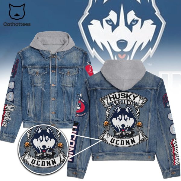 UConn Huskies Gampel Pavilion Hooded Denim Jacket