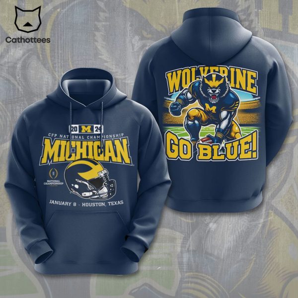 2024 CFP National Championship Michigan Wolverines Go Blue Design Hoodie