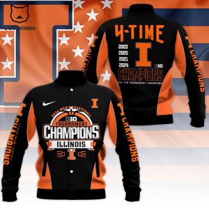 2024 Mens Basketball Big Tournament Illinois Fighting Illini Baseball Jacket