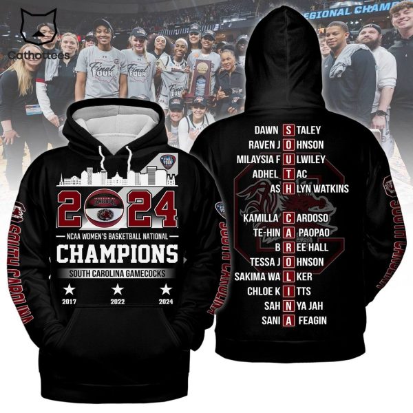 2024 NCAA Women Basketball Champions South Carolina Gamecocks 2017 2022 2024 Hoodie