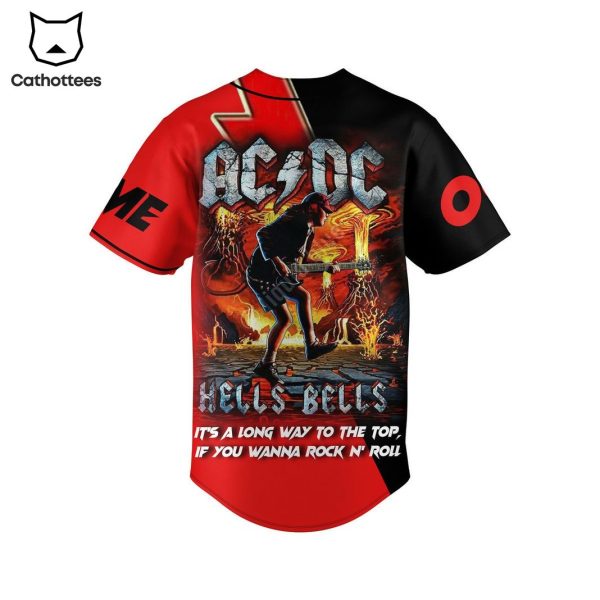AC DC Hells Bells Its A Long Way To The Top If You Wanna Rock N Roll Baseball Jersey