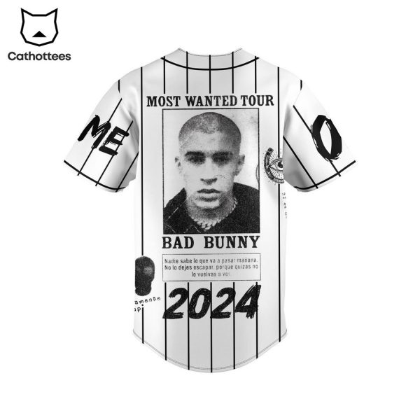 Bad Bunny Most Wanted Tour 2024 Baseball Jersey