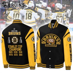 Boston Bruins Celebrating 100 Years Of Boston Bruins Baseball Jacket